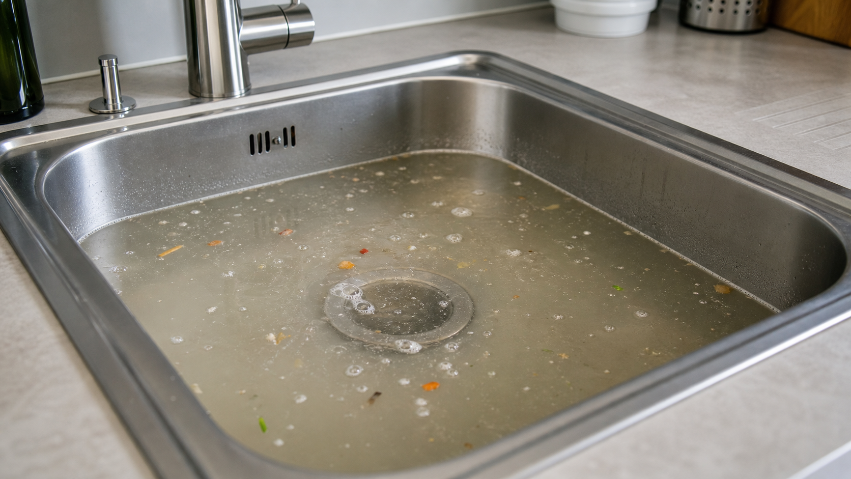 Personne versant du bicarbonate de soude pour comprendre comment déboucher un drain de cuisine bouché à la maison
