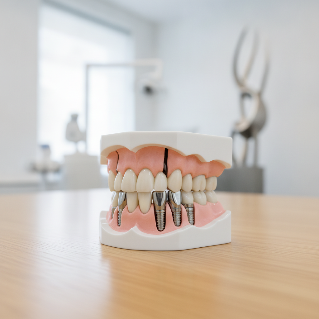 Prothèse dentaire fixée sur des implants