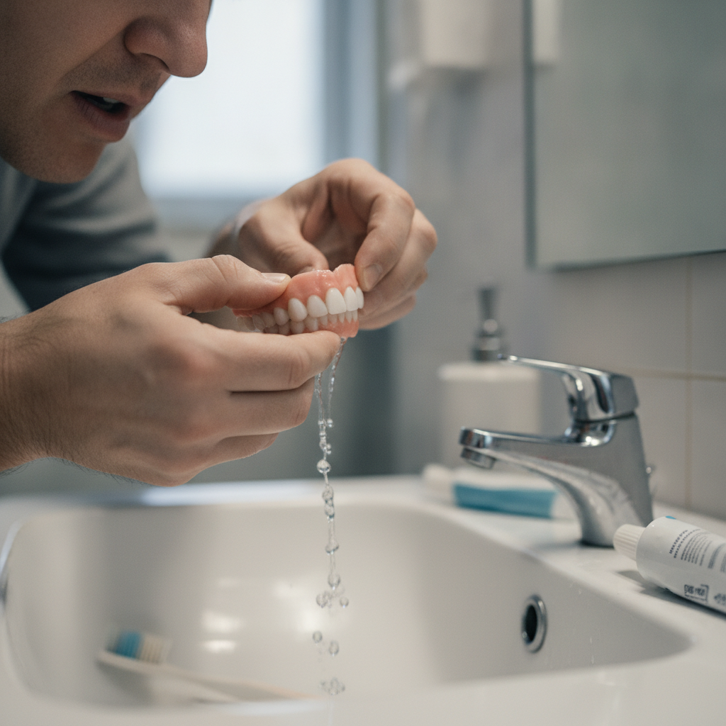 Retirer prothèse dentaire et la remettre avec la bonne technique